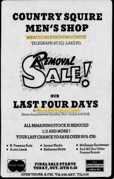 Miracle Mile Shopping Center - 1975 Ad
